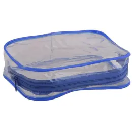 PVC Stationery Cosmetic Case Blue Flat